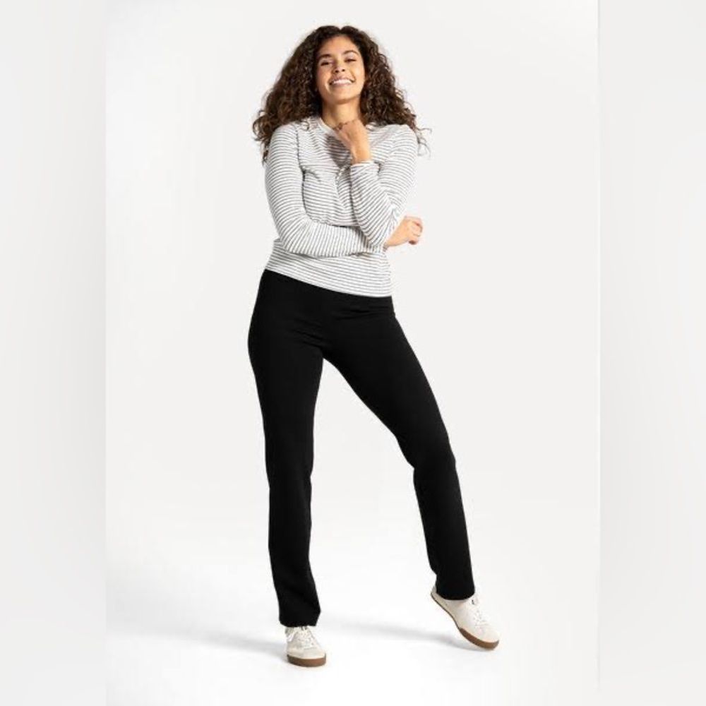 Betabrand Black Straight Leg Dress Yoga Pants